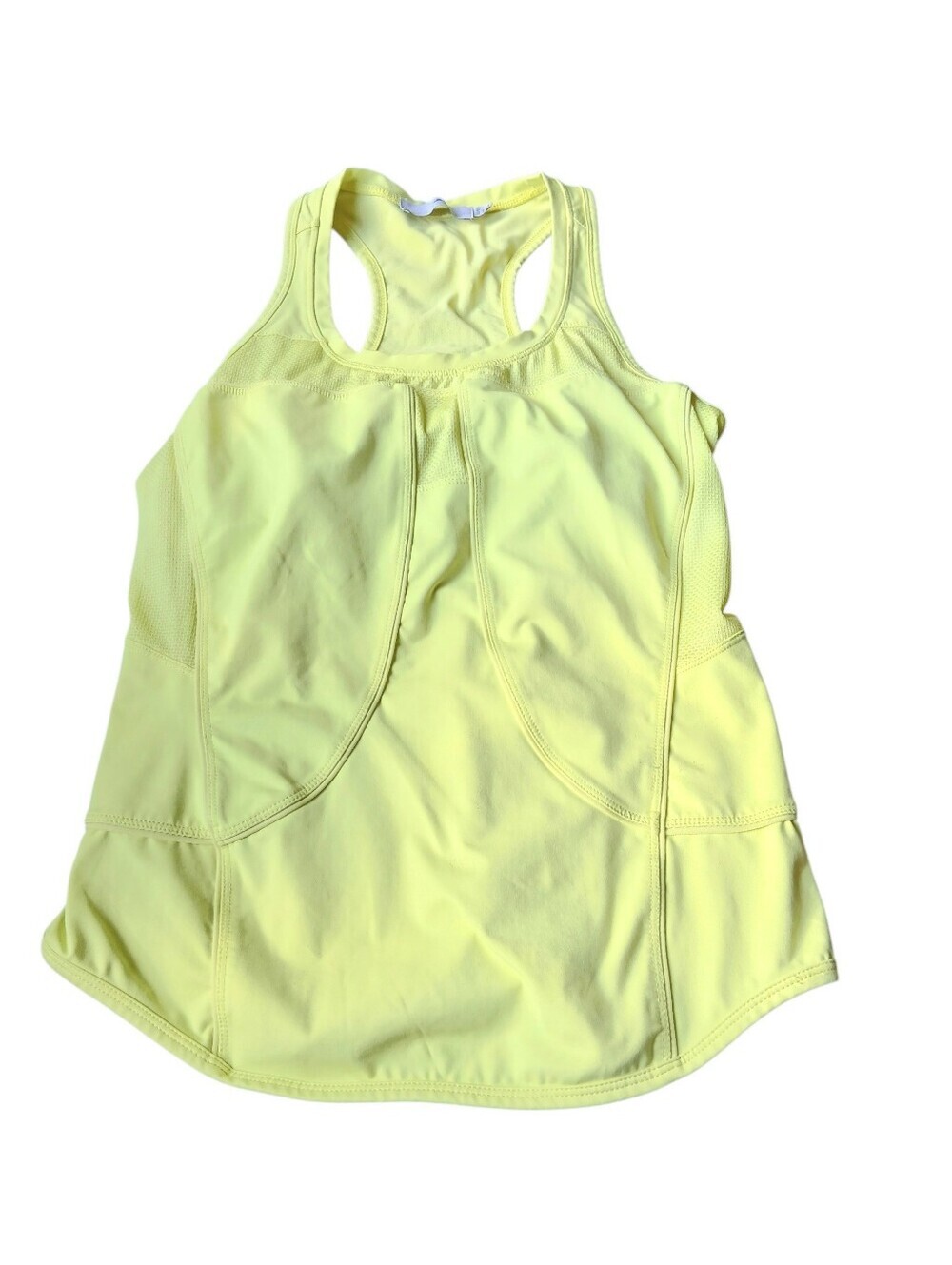 adidas by Stella McCartney Racerback Mesh Workout Yellow Tank Top Medium